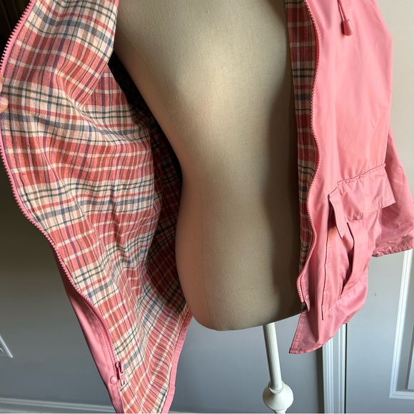 Vintage Pink Misty Harbor Rain Jacket S Coastal Prep Plaid Lined - Picture 4 of 7
